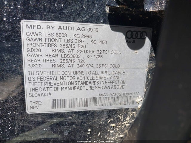 Audi Q7 3.0t Premium 2017 WA1LAAF73HD028720 Image 9