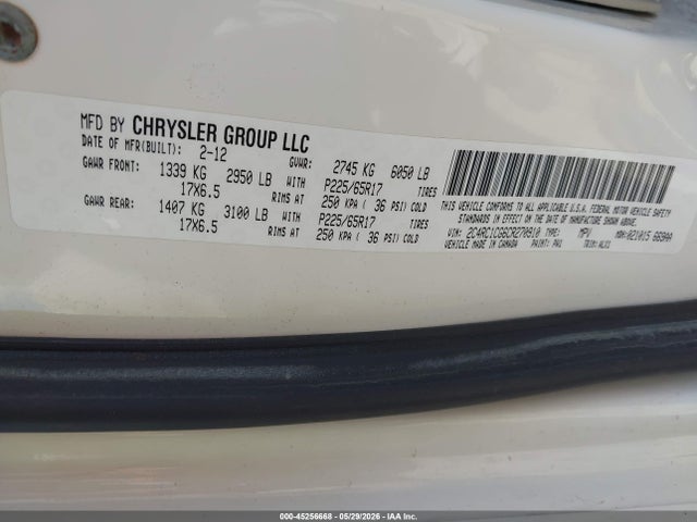 Продаж на аукціоні авто 2012 Chrysler Town & Country Touring-l, vin: 2C4RC1CG6CR270910, номер лоту: 45256668