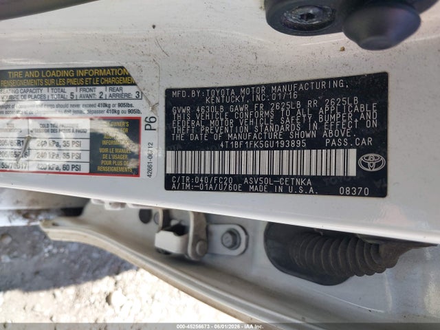 Aukcja sprzedaży 2016 Toyota Camry Le, vin: 4T1BF1FK5GU193895, numer aukcji: 45256673