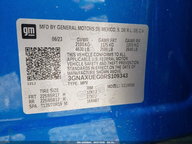 3GNAXUEG0RS109343 Chevrolet Equinox Awd Lt