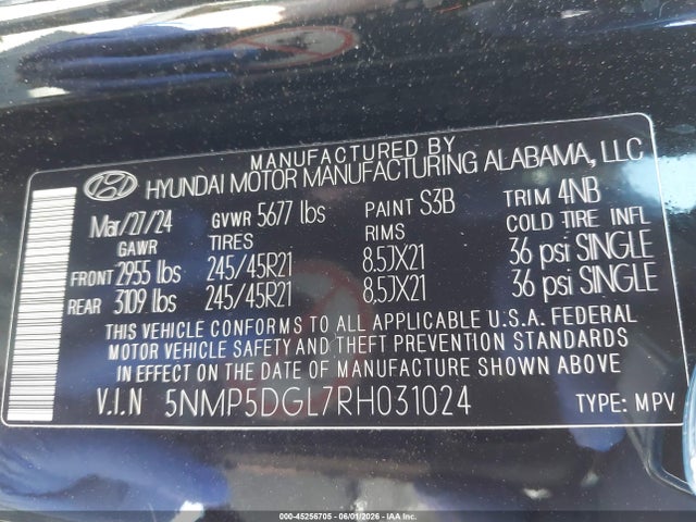 Hyundai Santa Fe Calligraphy 2024 5NMP5DGL7RH031024 Image 9