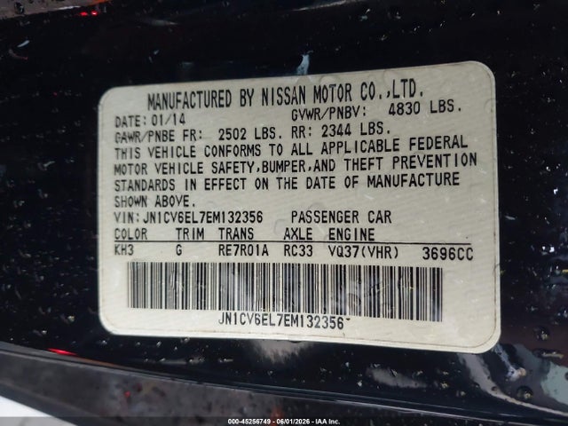 JN1CV6EL7EM132356 Infiniti Q60