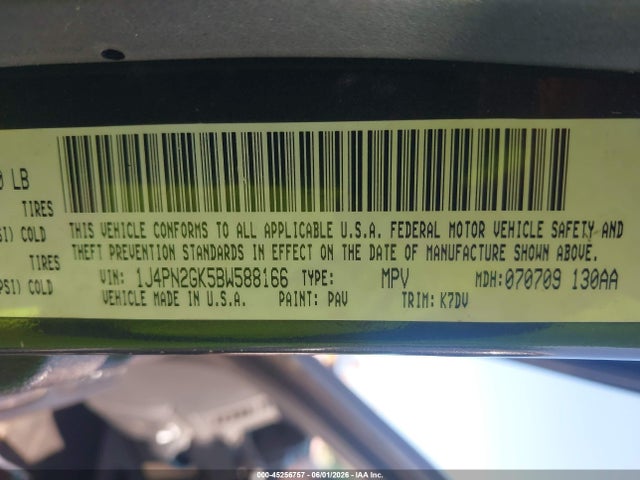 Aukcja sprzedaży 2011 Jeep Liberty Sport, vin: 1J4PN2GK5BW588166, numer aukcji: 45256757