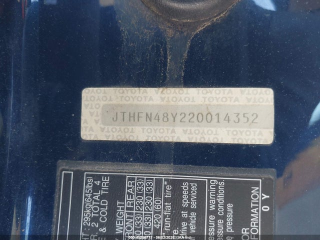 Aukcja sprzedaży 2002 Lexus Sc 430, vin: JTHFN48Y220014352, numer aukcji: 45256777