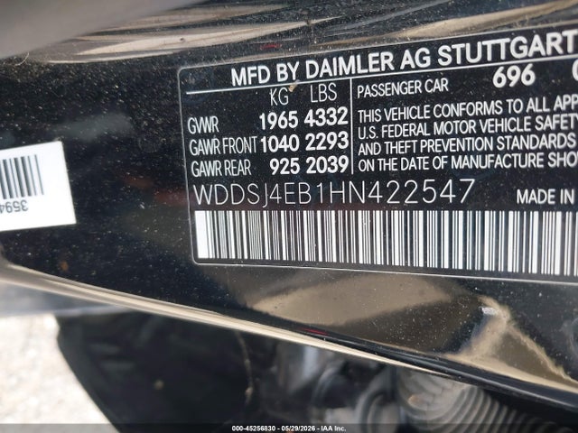 Продаж на аукціоні авто 2017 Mercedes-benz Cla 250, vin: WDDSJ4EB1HN422547, номер лоту: 45256830
