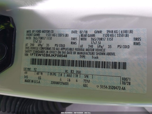 Ford F-150 Xl 2018 1FTEW1EB8JKF08548 Image 9