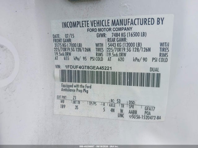 Ford F-450 Chassis Xlt 2016 1FDUF4GT8GEA45221 Image 9