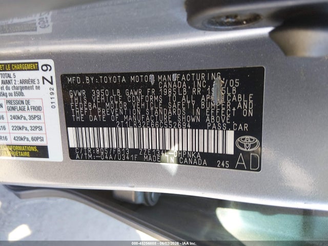 Продажа на аукционе авто 2006 Toyota Matrix Xr, vin: 2T1LR32E66C552694, номер лота: 45256888
