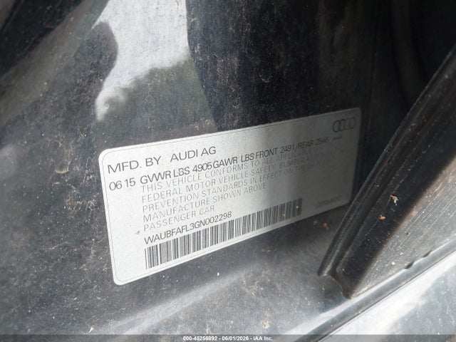 Aukcja sprzedaży 2016 Audi A4 2.0t Premium, vin: WAUBFAFL3GN002298, numer aukcji: 45256892