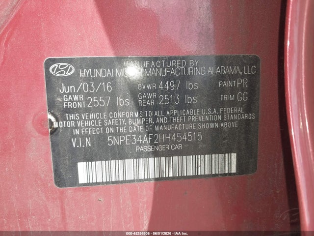 Hyundai Sonata Sport 2017 5NPE34AF2HH454515 Image 9
