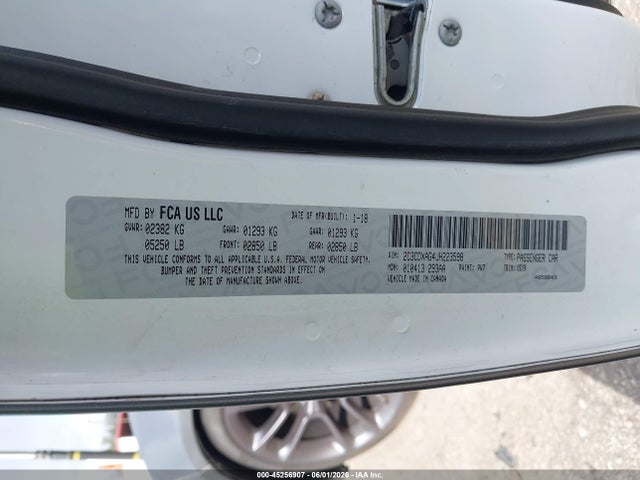 Aukcja sprzedaży 2018 Dodge Charger Police Rwd, vin: 2C3CDXAG4JH223598, numer aukcji: 45256907