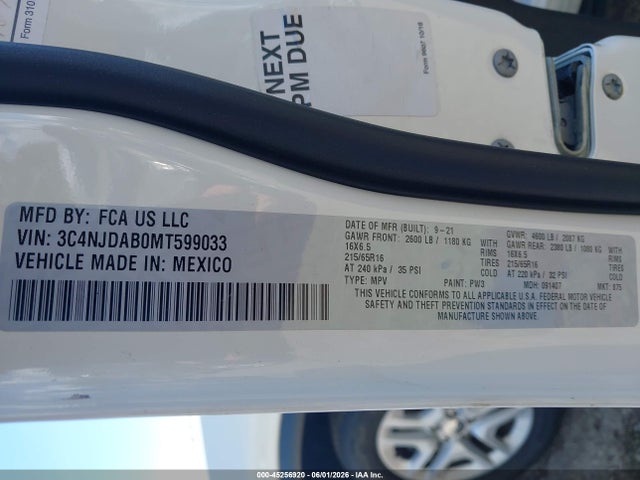 Jeep Compass Sport 4x4 2021 3C4NJDAB0MT599033 Image 9