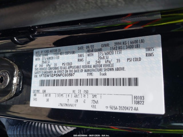 1FTEW1EP5NFC03597 Ford F-150 Xl