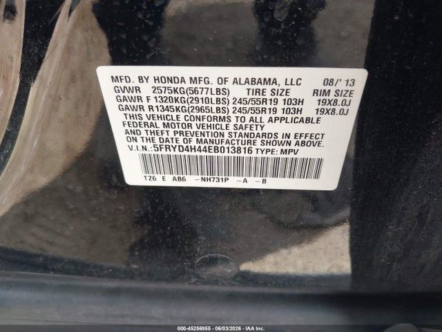 Продаж на аукціоні авто 2014 Acura Mdx Technology Package, vin: 5FRYD4H44EB013816, номер лоту: 45256955
