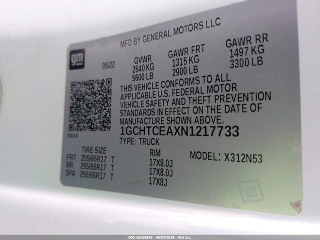 1GCHTCEAXN1217733 Chevrolet Colorado 4wd Long Box Lt