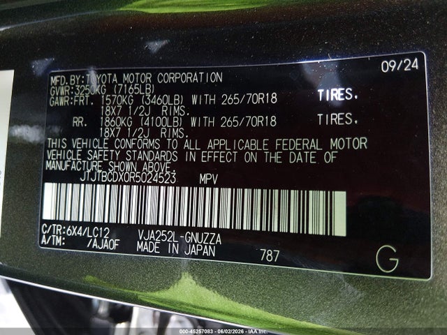Lexus Gx 550 Overtrail 2024 JTJTBCDX0R5024523 Image 9