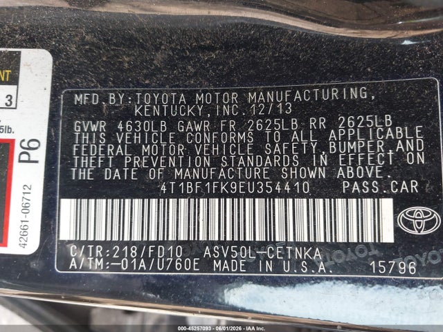 Toyota CAMRY LE 2014 4T1BF1FK9EU354410 Image 9