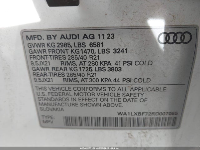 WA1LXBF72RD007055 Audi Q7 Premium Plus 55 Tfsi Quattro Tiptronic