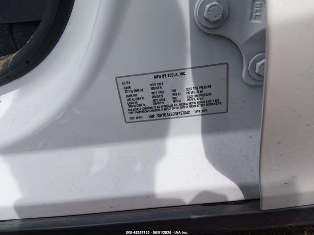 Aukcja sprzedaży 2024 Tesla Model Y Long Range Dual Motor All-wheel Drive, vin: 7SAYGAEE6RF157042, numer aukcji: 45257153