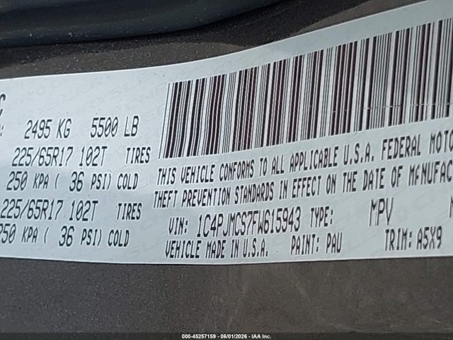 Jeep Cherokee Latitude 2015 1C4PJMCS7FW615943 Image 9