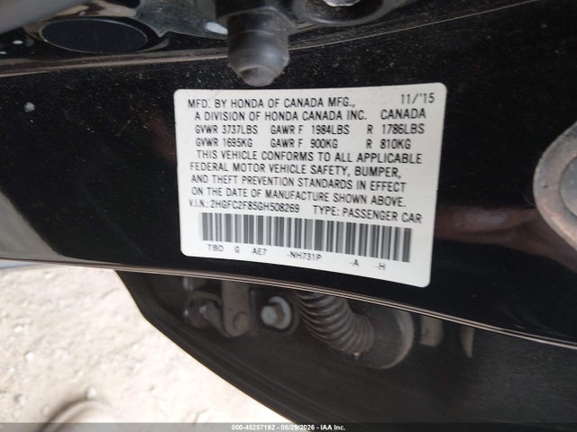 Продажа на аукционе авто 2016 Honda Civic Ex, vin: 2HGFC2F85GH508269, номер лота: 45257192