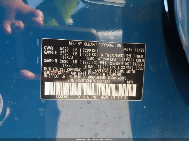 Продаж на аукціоні авто 2024 Subaru Outback Wilderness, vin: 4S4BTGUD7R3207322, номер лоту: 45257301
