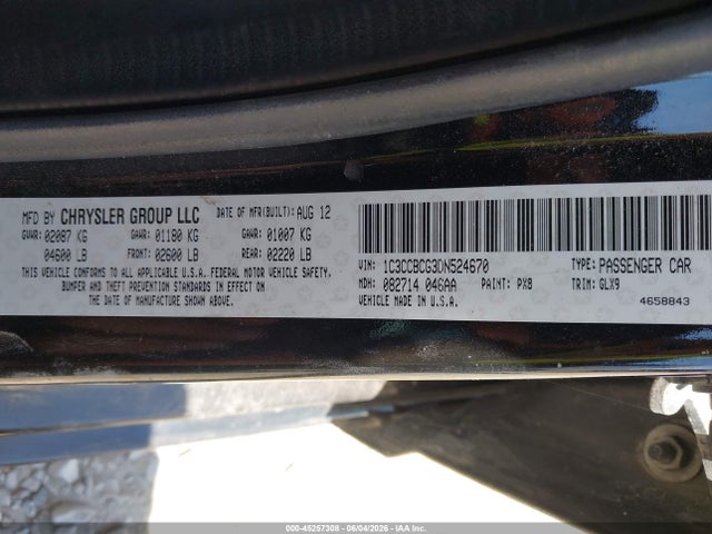Aukcja sprzedaży 2013 Chrysler 200 Limited, vin: 1C3CCBCG3DN524670, numer aukcji: 45257308