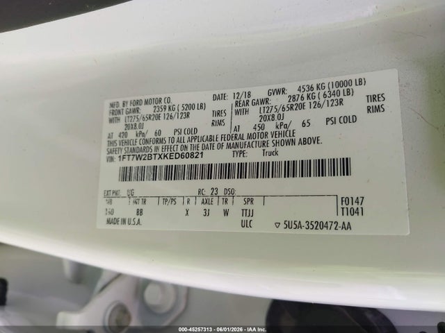 Ford F-250 Platinum 2019 1FT7W2BTXKED60821 Image 9