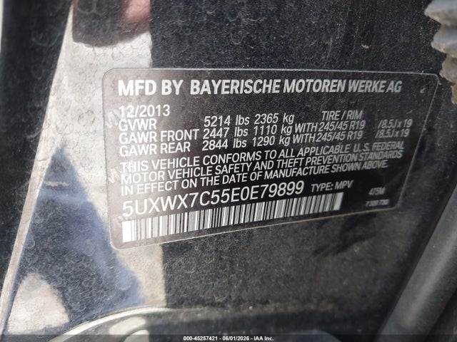 2014 Bmw X3 Xdrive35i მანქანა იყიდება აუქციონზე, vin: 5UXWX7C55E0E79899, აუქციონის ნომერი: 45257421