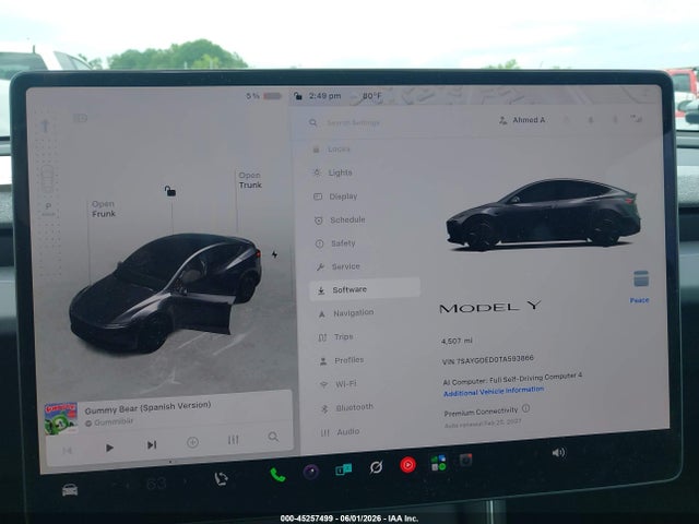 2026 Tesla Model Y Premium Rear-wheel Drive/rear-wheel Drive მანქანა იყიდება აუქციონზე, vin: 7SAYGDED0TA593866, აუქციონის ნომერი: 45257499