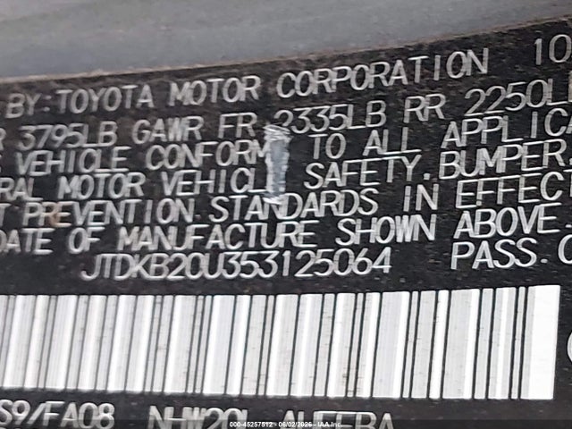 Продажа на аукционе авто 2005 Toyota Prius, vin: JTDKB20U353125064, номер лота: 45257512