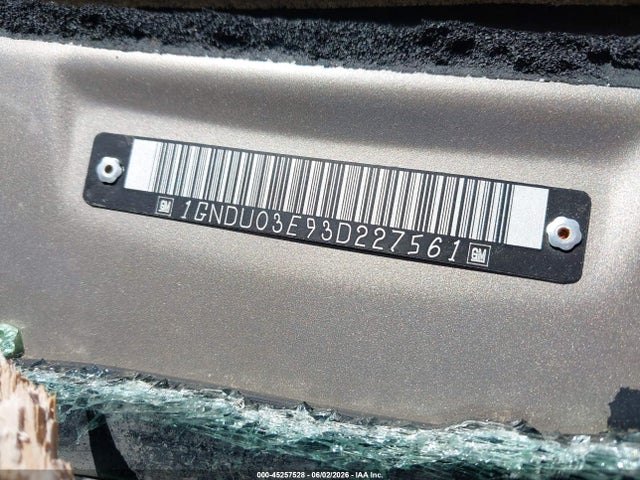 45257528 :رقم المزاد ، 1GNDU03E93D227561 vin ، 2003 Chevrolet Venture Ls مزاد بيع