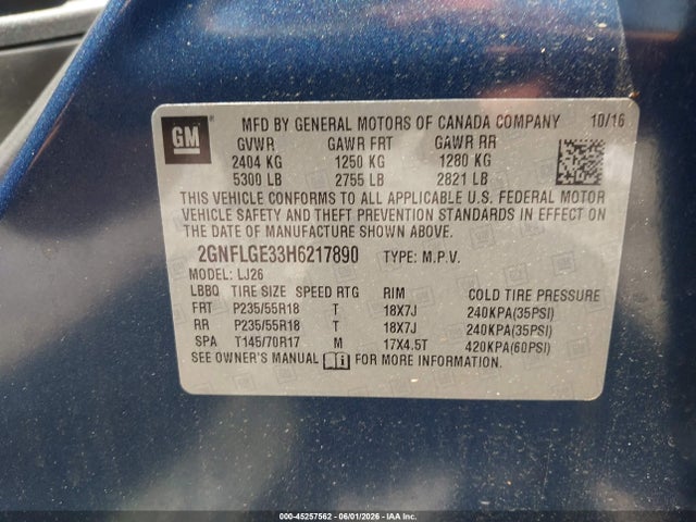 Chevrolet Equinox Premier 2017 2GNFLGE33H6217890 Image 9