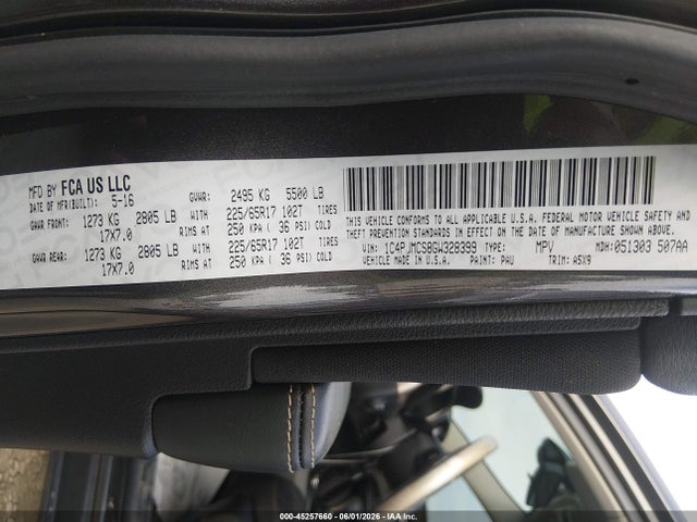 Aukcja sprzedaży 2016 Jeep Cherokee Latitude, vin: 1C4PJMCS8GW328399, numer aukcji: 45257660