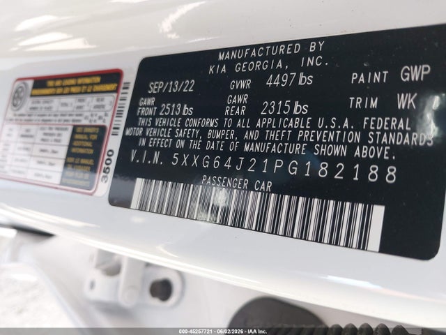 Продаж на аукціоні авто 2023 Kia K5 Gt-line, vin: 5XXG64J21PG182188, номер лоту: 45257721