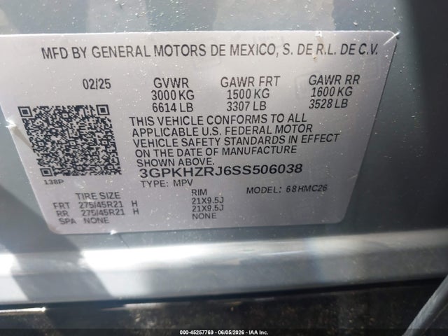 3GPKHZRJ6SS506038 Honda Prologue Elite