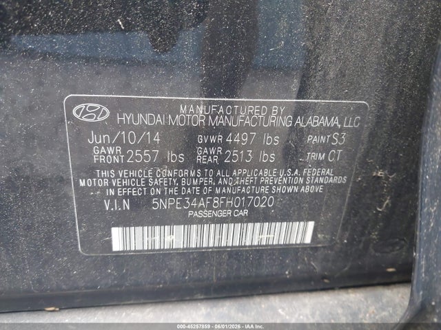 Продаж на аукціоні авто 2015 Hyundai Sonata Limited, vin: 5NPE34AF8FH017020, номер лоту: 45257859