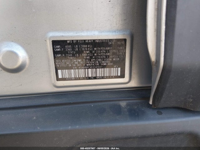 45257907 :رقم المزاد ، 4S4BRBPCXD3242031 vin ، 2013 Subaru Outback 2.5i Limited مزاد بيع