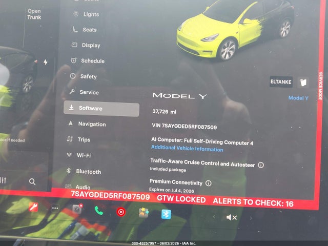 7SAYGDED5RF087509 Tesla Model Y Long Range Single Motor Rear-wheel Drive/rwd