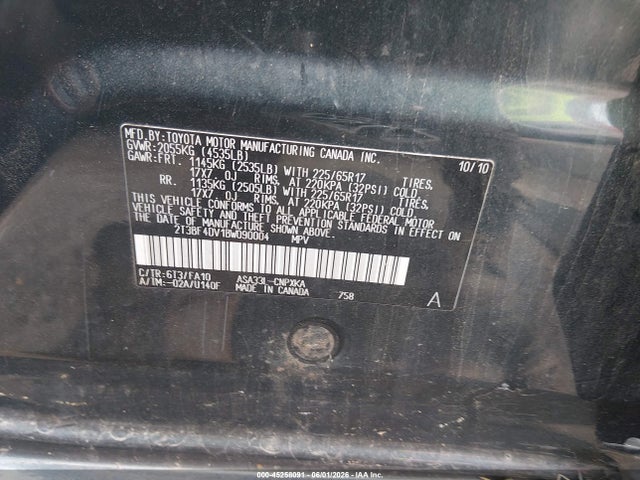 Aukcja sprzedaży 2011 Toyota Rav4, vin: 2T3BF4DV1BW090004, numer aukcji: 45258091
