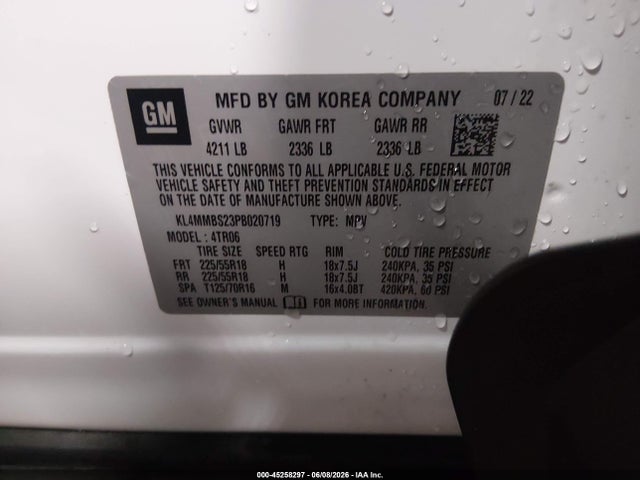 Aukcja sprzedaży 2023 Buick Encore Gx Preferred Fwd, vin: KL4MMBS23PB020719, numer aukcji: 45258297