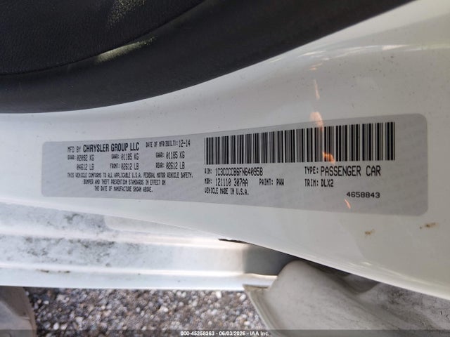 2015 Chrysler 200 C მანქანა იყიდება აუქციონზე, vin: 1C3CCCCB6FN640958, აუქციონის ნომერი: 45258363