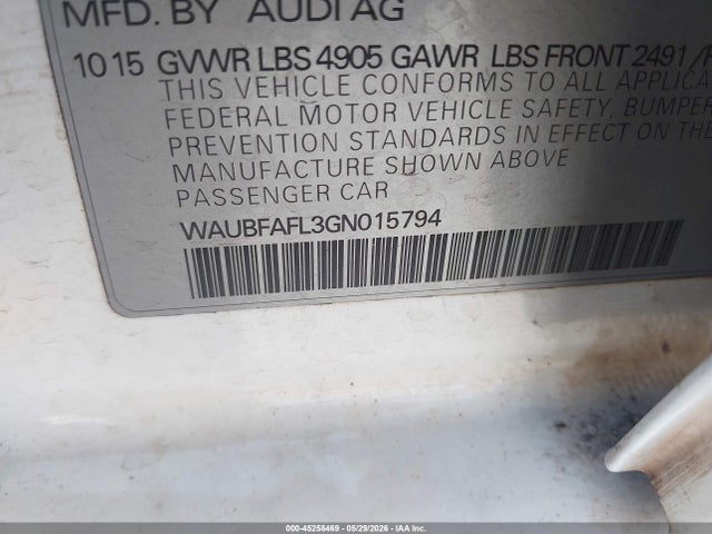 Audi A4 2.0t Premium 2016 WAUBFAFL3GN015794 Image 9
