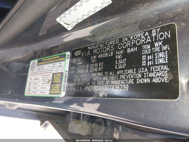 Aukcja sprzedaży 2013 Kia Sportage Lx, vin: KNDPBCA20D7436239, numer aukcji: 45258599