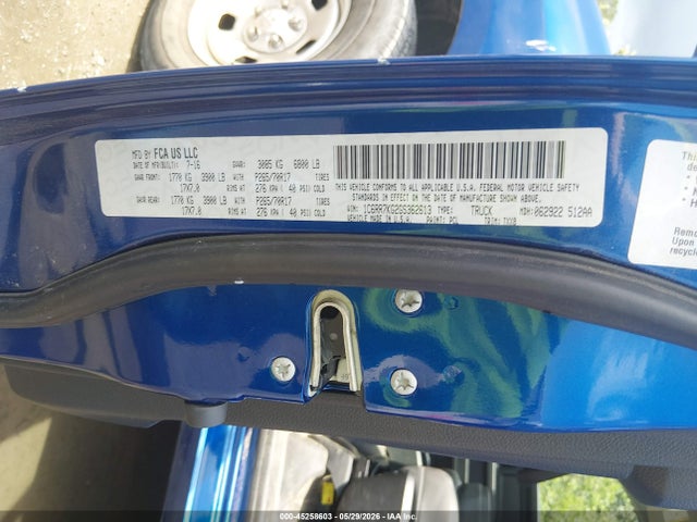 45258603 :رقم المزاد ، 1C6RR7KG2GS362613 vin ، 2016 Ram 1500 Tradesman مزاد بيع