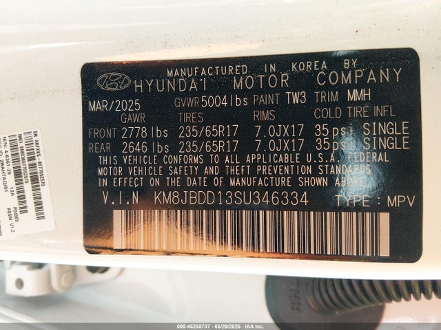 Hyundai Tucson Hybrid Blue 2025 KM8JBDD13SU346334 Image 9