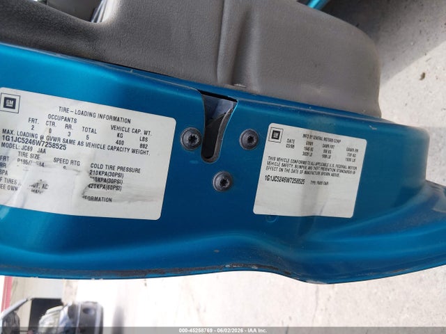 Продажа на аукционе авто 1998 Chevrolet Cavalier, vin: 1G1JC5246W7258525, номер лота: 45258769