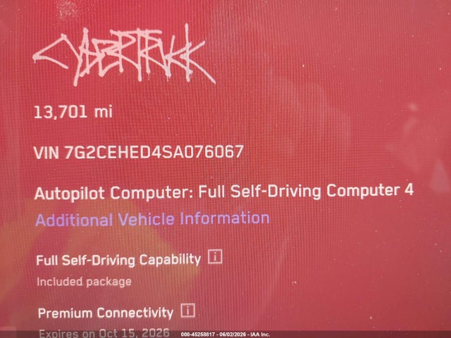 Продажа на аукционе авто 2025 Tesla Cybertruck All-wheel Drive, vin: 7G2CEHED4SA076067, номер лота: 45258817