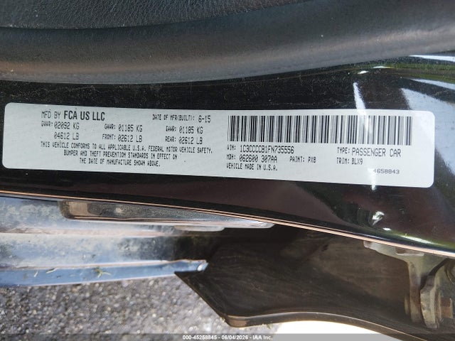 Aukcja sprzedaży 2015 Chrysler 200 C, vin: 1C3CCCCB1FN735556, numer aukcji: 45258845