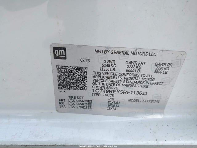 Aukcja sprzedaży 2024 Gmc Sierra 2500hd 4wd  Standard Bed Denali, vin: 1GT49REY5RF113611, numer aukcji: 45258897